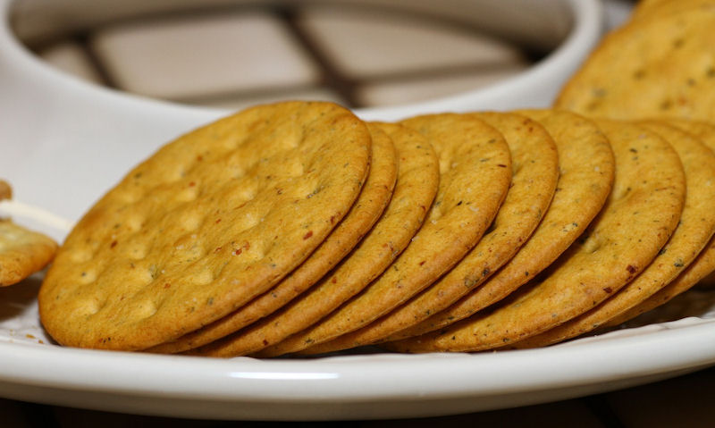 Plate of plain crackers