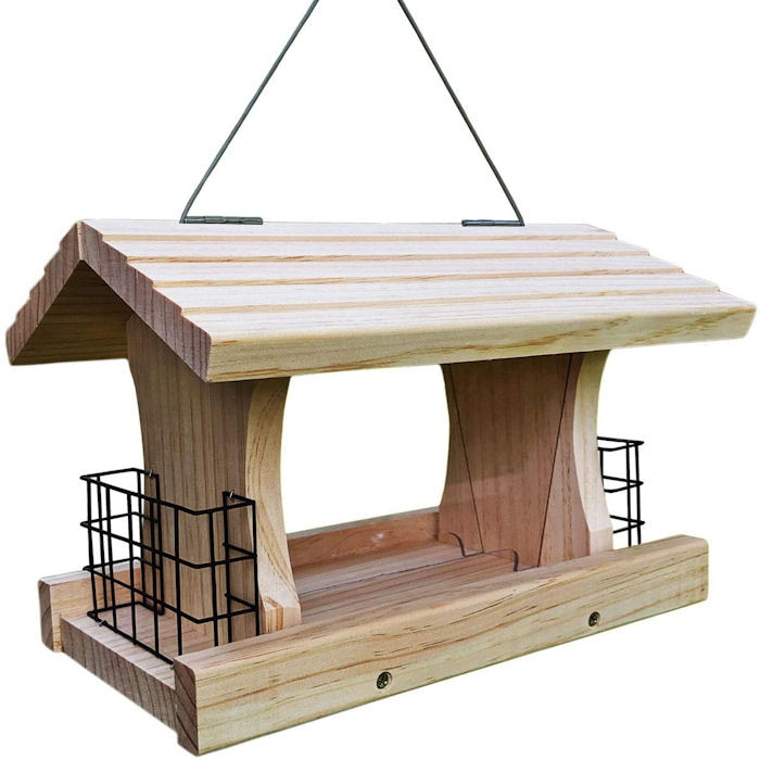 Gray Bunny - Hopper Bird Feeder with 2 Suet Cages