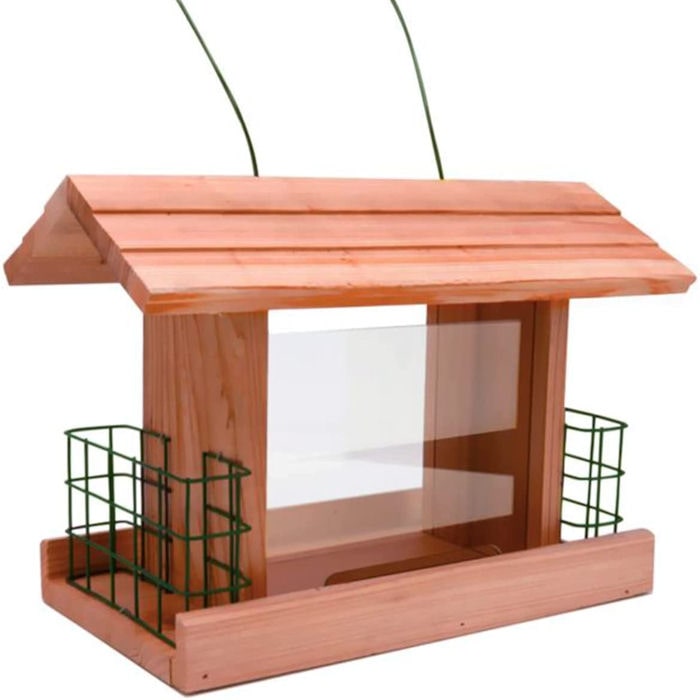 Worth Store - Hopper Seed Feeder with 2 Suet Cages